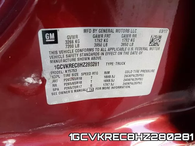 1GCVKREC8HZ280281 фото 2
