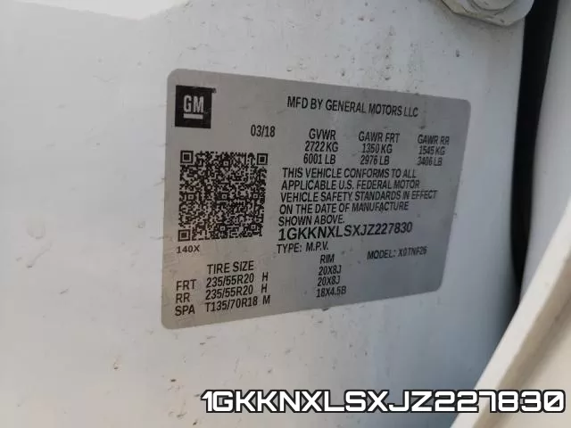 1GKKNXLSXJZ227830 фото 2