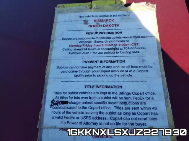 1GKKNXLSXJZ227830 фото 10