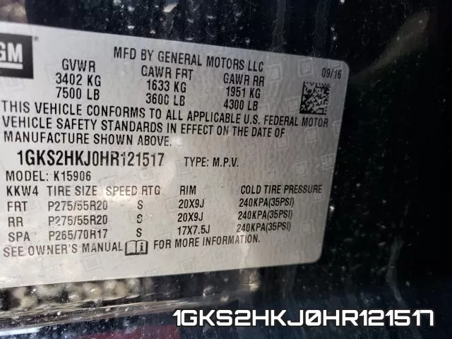 1GKS2HKJ0HR121517 фото 2