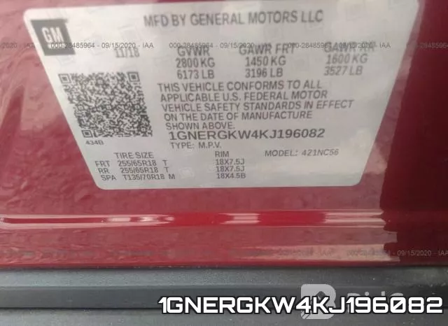 1GNERGKW4KJ196082 фото 10