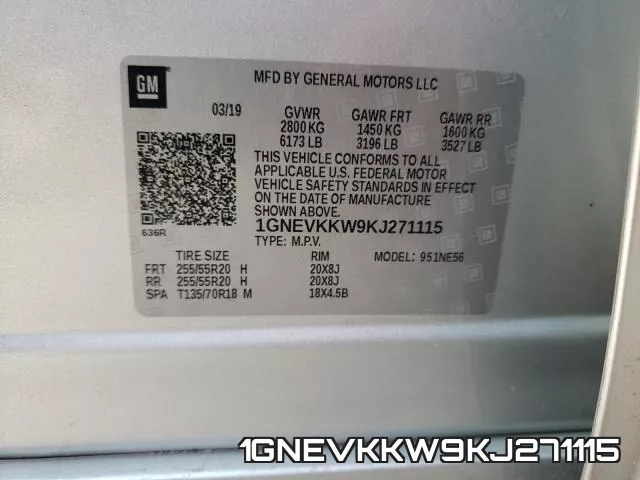 1GNEVKKW9KJ271115 фото 2