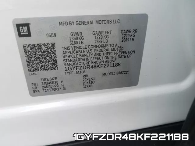 1GYFZDR48KF221188 фото 2