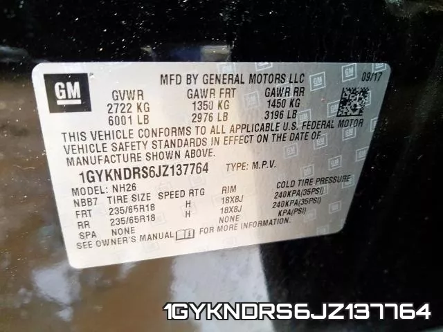 1GYKNDRS6JZ137764 фото 2