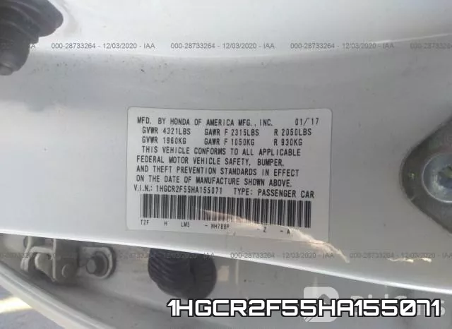 1HGCR2F55HA155071 фото 10