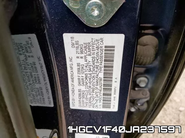 1HGCV1F40JA237597 фото 2