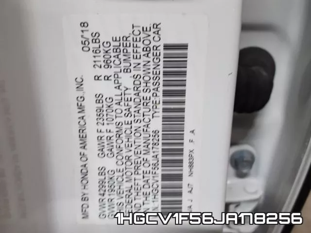 1HGCV1F56JA178256 фото 2