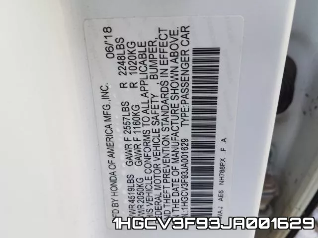 1HGCV3F93JA001629 фото 2