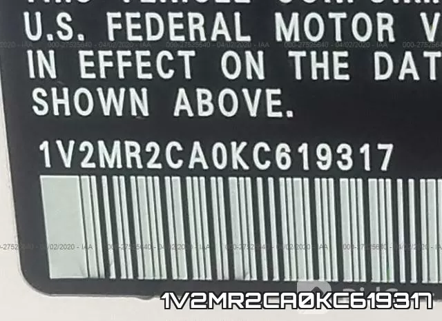 1V2MR2CA0KC619317 фото 10