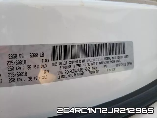 2C4RC1N72JR212965 фото 2