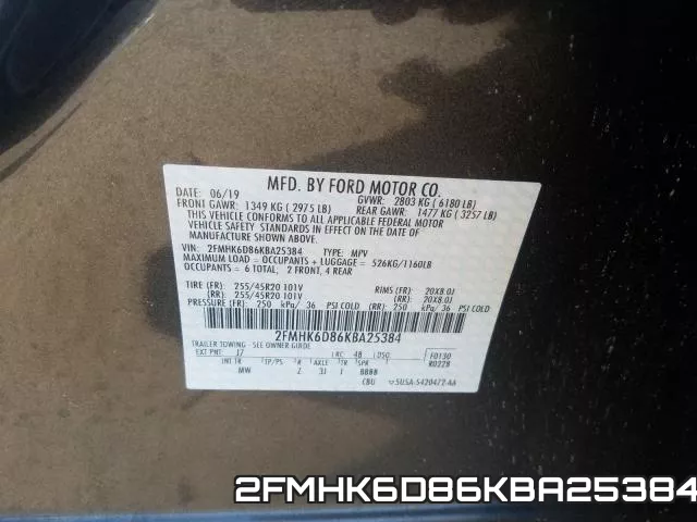 2FMHK6D86KBA25384 фото 2