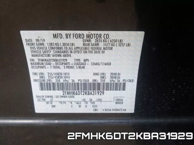 2FMHK6DT2KBA31929 фото 2