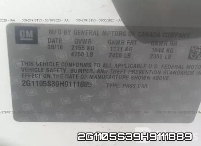 2G1105S39H9111889 фото 10