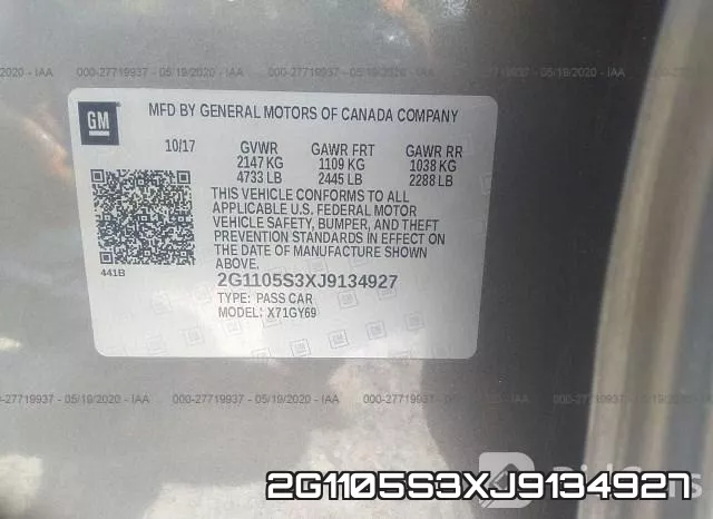 2G1105S3XJ9134927 фото 10