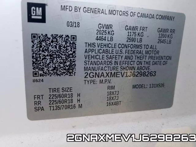 2GNAXMEV1J6298263 фото 2