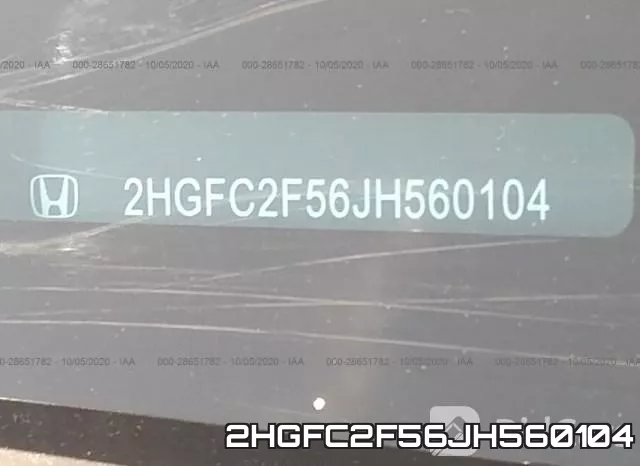 2HGFC2F56JH560104 фото 10