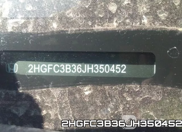 2HGFC3B36JH350452 фото 10