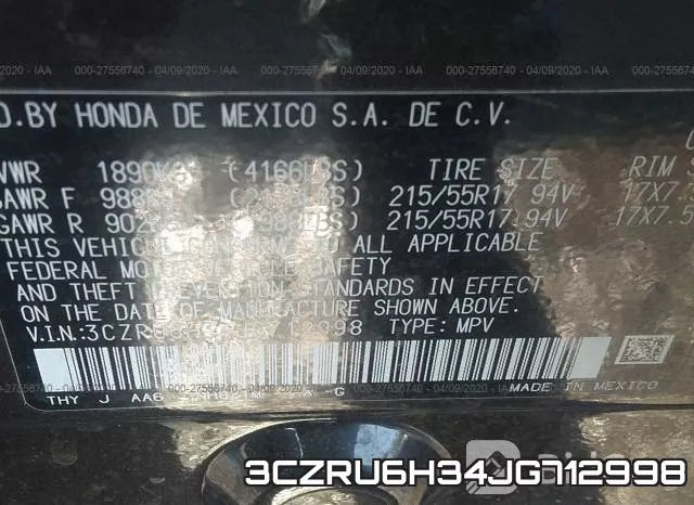 3CZRU6H34JG712998 фото 10