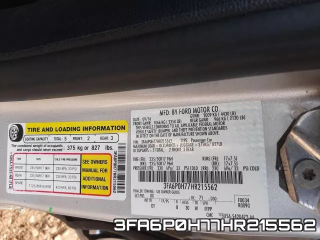 3FA6P0H77HR215562 фото 2
