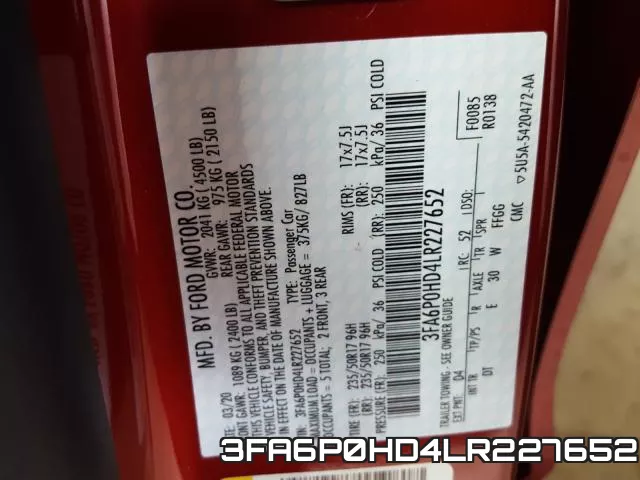 3FA6P0HD4LR227652 фото 2