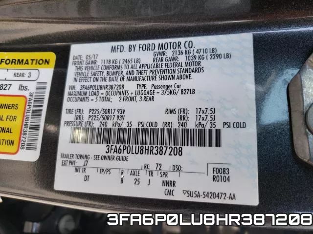 3FA6P0LU8HR387208 фото 2
