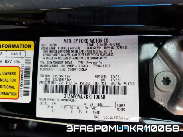 3FA6P0MU7KR110068 фото 2