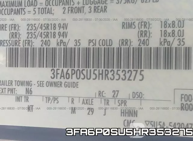 3FA6P0SU5HR353275 фото 10