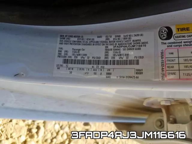 3FADP4AJ3JM116616 фото 2