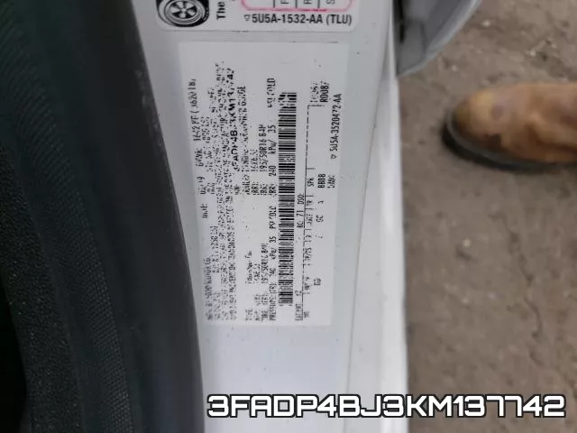 3FADP4BJ3KM137742 фото 2
