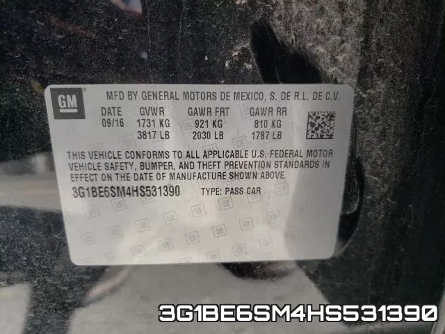 3G1BE6SM4HS531390 фото 2