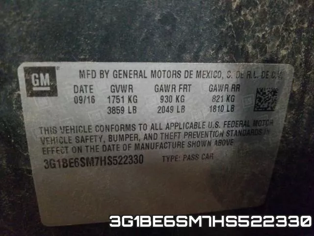 3G1BE6SM7HS522330 фото 2