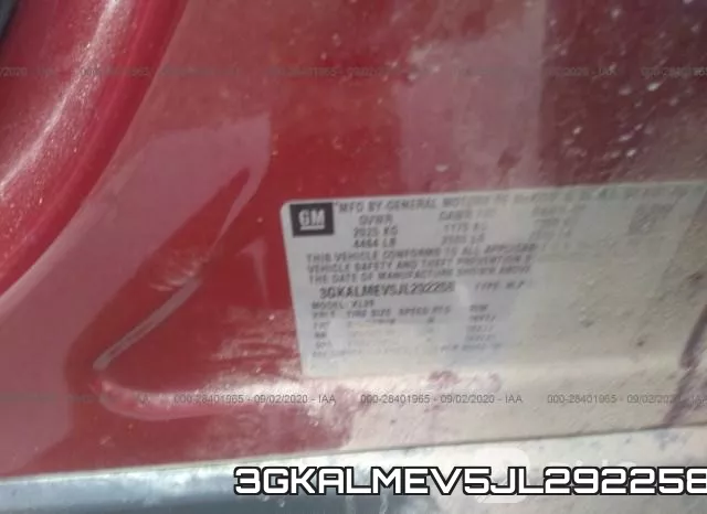3GKALMEV5JL292258 фото 10