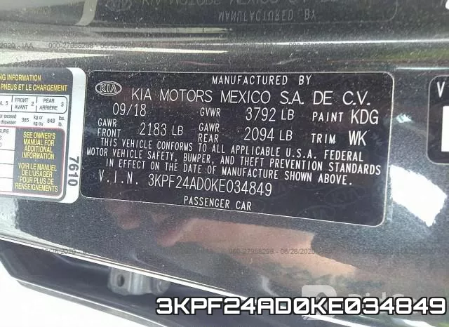 3KPF24AD0KE034849 фото 10