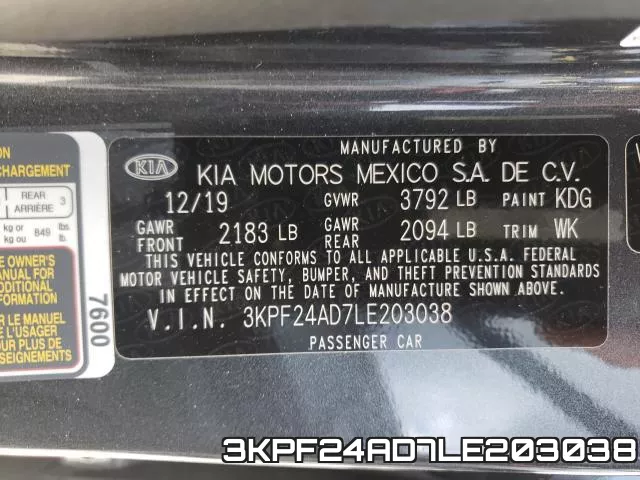 3KPF24AD7LE203038 фото 2