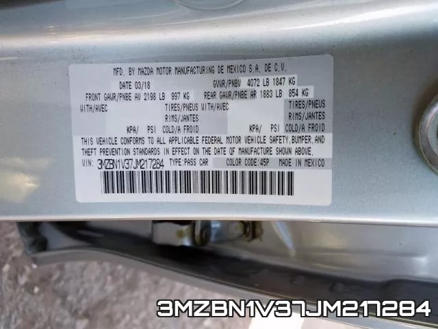 3MZBN1V37JM217284 фото 2