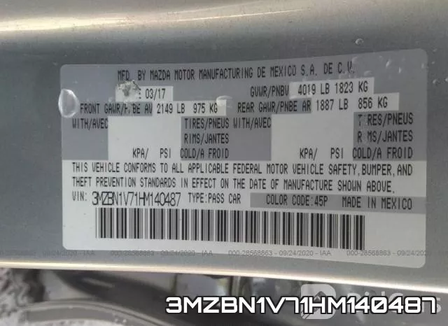 3MZBN1V71HM140487 фото 10