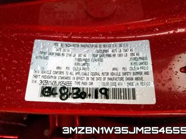 3MZBN1W35JM254655 фото 2