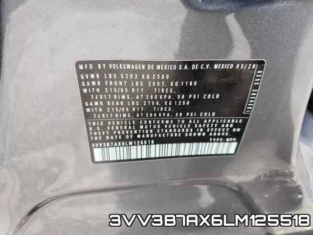 3VV3B7AX6LM125518 фото 2