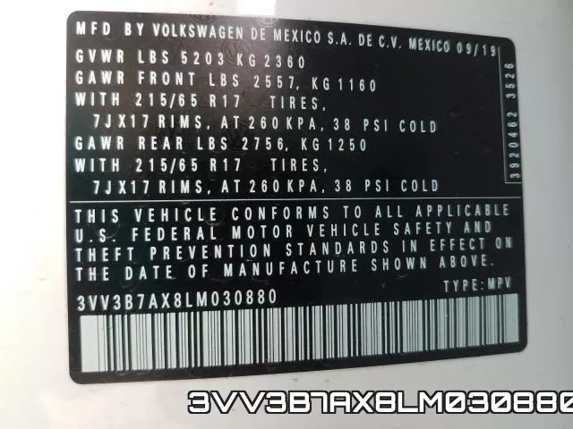 3VV3B7AX8LM030880 фото 2
