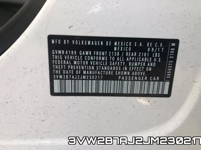 3VW2B7AJ2JM230217 фото 2