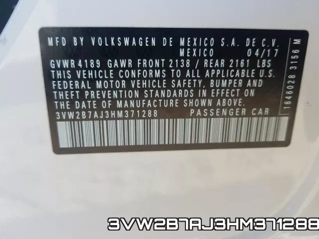 3VW2B7AJ3HM371288 фото 2