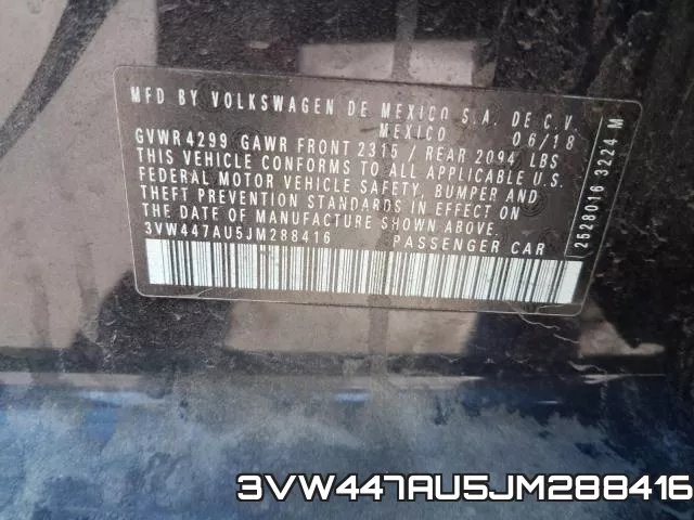3VW447AU5JM288416 фото 2