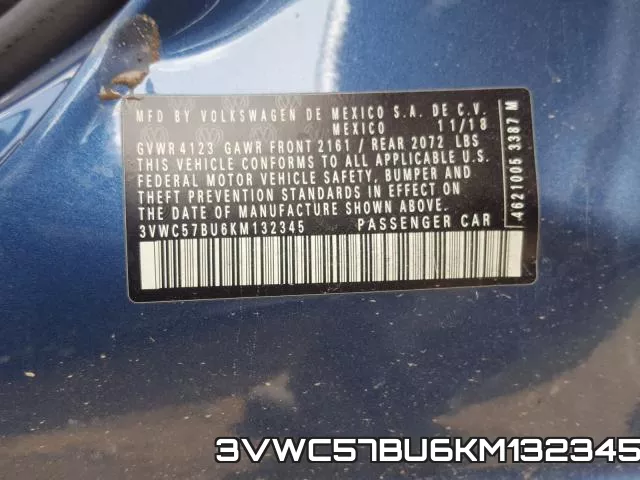 3VWC57BU6KM132345 фото 2