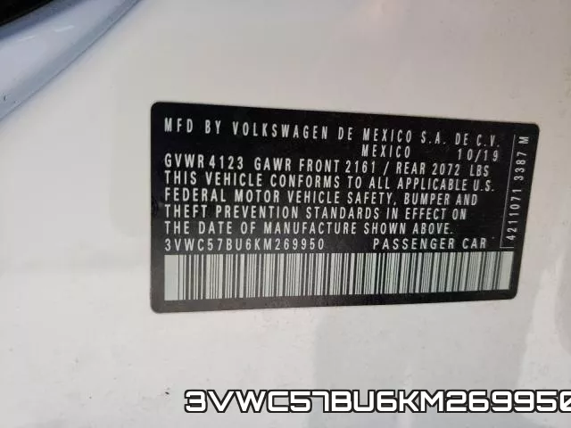 3VWC57BU6KM269950 фото 2