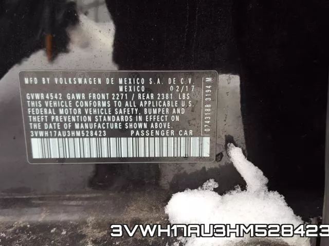 3VWH17AU3HM528423 фото 2