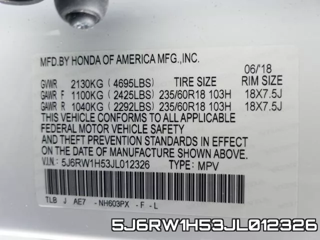 5J6RW1H53JL012326 фото 2