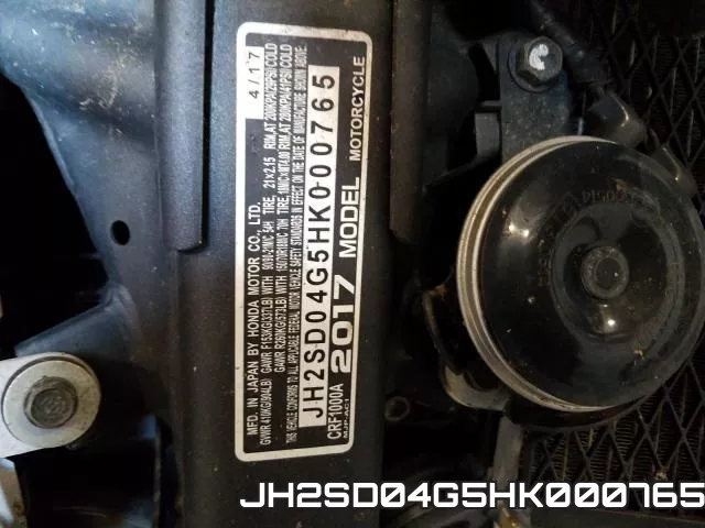 JH2SD04G5HK000765 фото 2