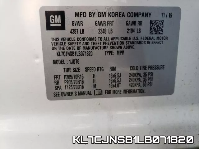 KL7CJNSB1LB071820 фото 2