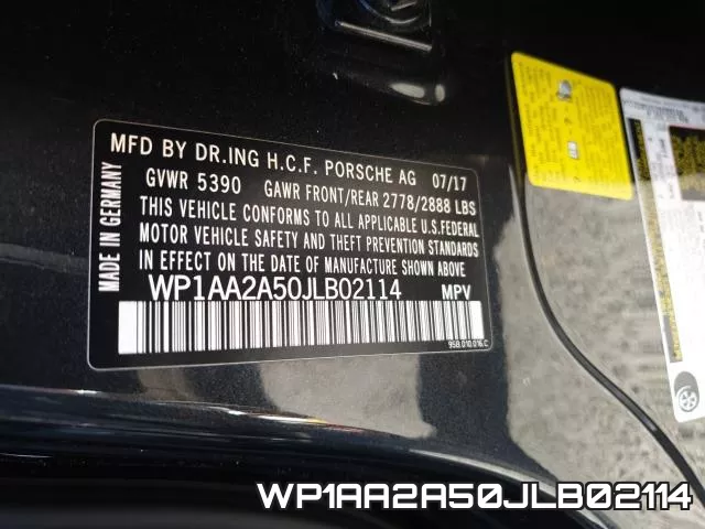 WP1AA2A50JLB02114 фото 2