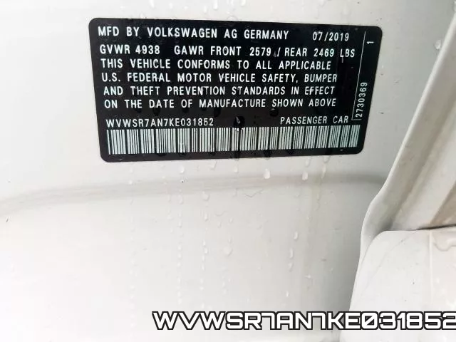WVWSR7AN7KE031852 фото 2